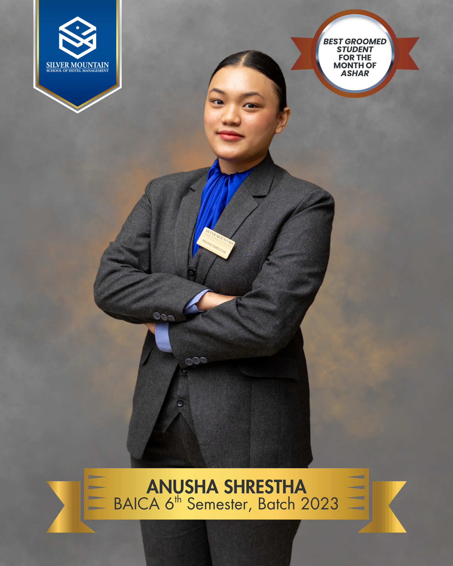 ANUSHA SHRESTHA - Best Groomed Student Ashadh 2083